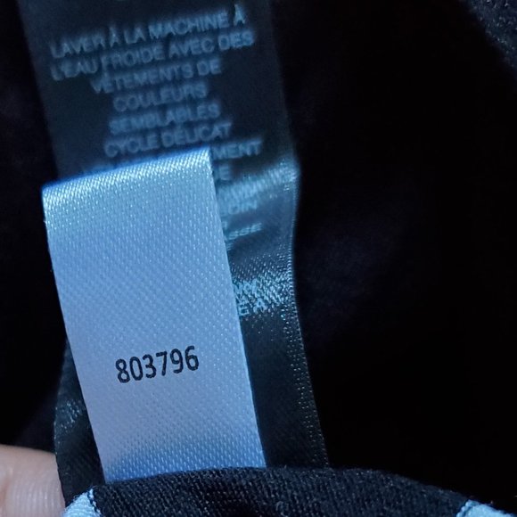 White House Black Market (Black and white strip top with half sleeves) - Picture 11 of 11